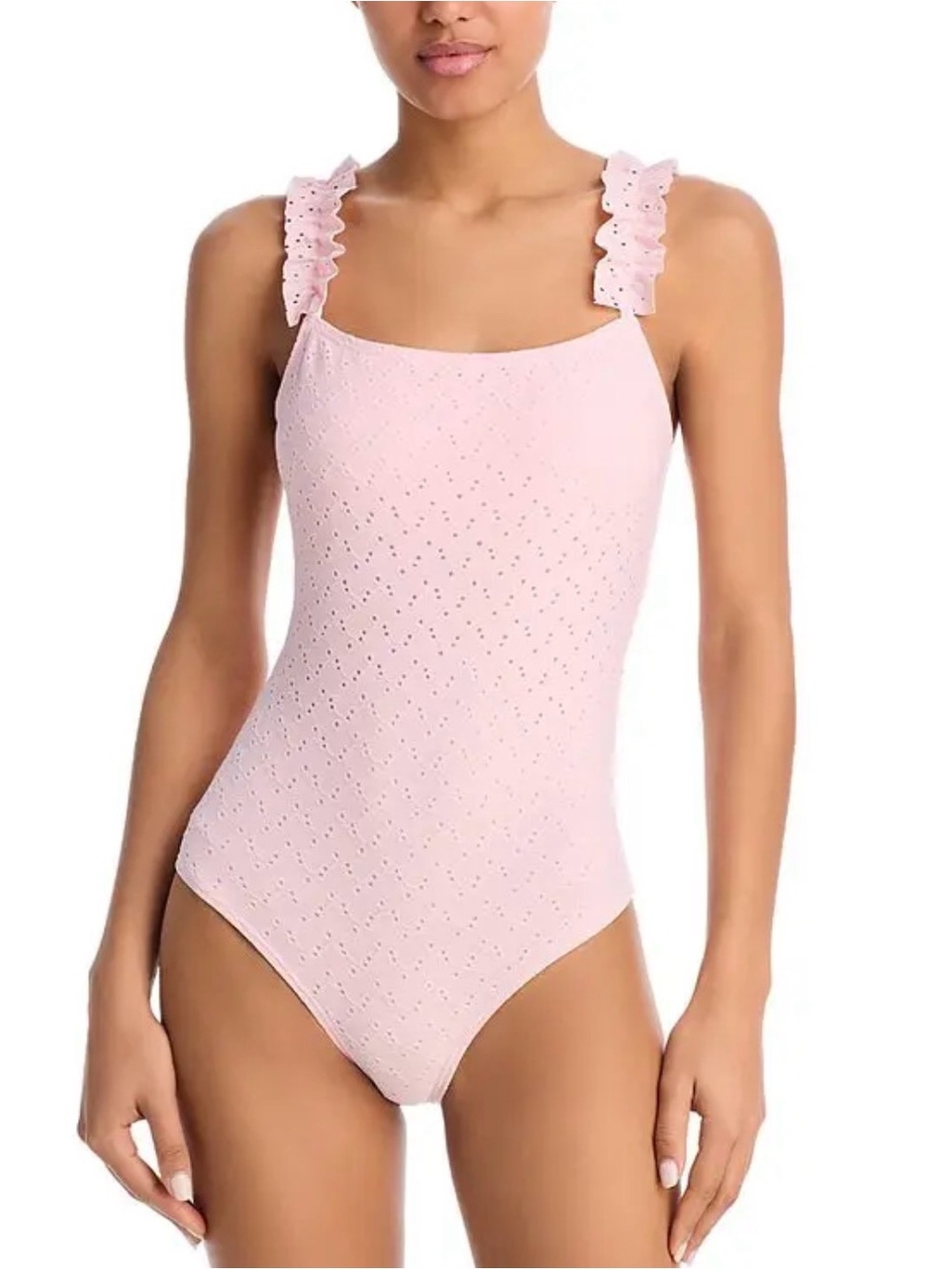 AQUA Ruffle Strap One Piece Swimsuit - Sz S